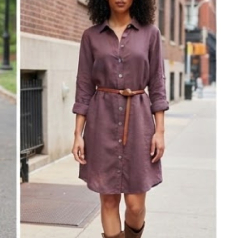 J. Jill Corduroy Shirt Dress Spiced Wine Purple Cotton Lyocell XS NWT 229811